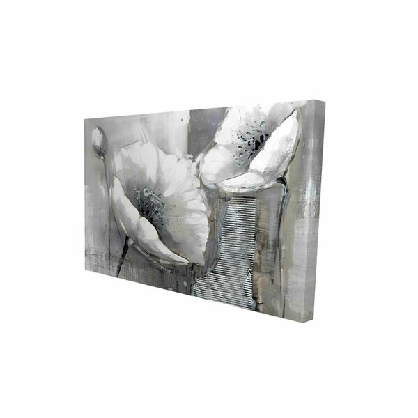 Fondo 12 x 18 in. Industrial Monochrome Flowers-Print on Canvas FO2787671